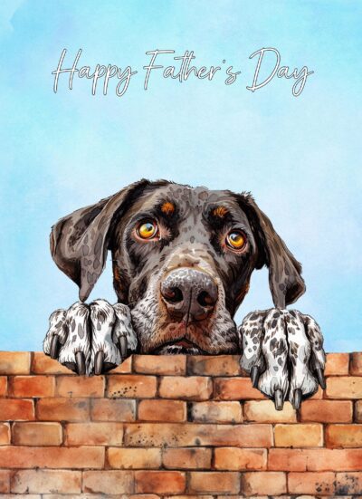 German Short Haired Pointer Dog Art Fathers Day Card