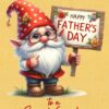 Gnome Funny Art Fathers Day Card For Grandpa (Design 1)