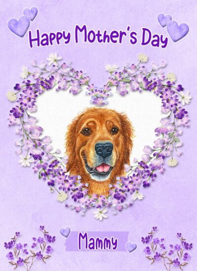 Golden Retriever Dog Mothers Day Card (Happy Mothers