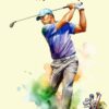Golf Watercolour Art Birthday Card for Son in Law