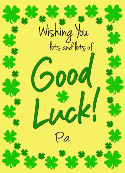 Good Luck Card for Pa (Yellow)