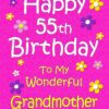 Grandmother 55th Birthday Card (Pink)
