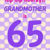 Grandmother 65th Birthday Card (Purple Spots)