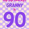 Granny 90th Birthday Card (Purple Spots)