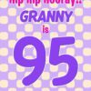 Granny 95th Birthday Card (Purple Spots)