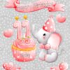 Great Granddaughter 11th Birthday Card (Grey Elephant)