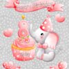 Great Granddaughter 8th Birthday Card (Grey Elephant)