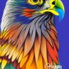 Hawk Animal Colourful Abstract Art Fathers Day Card
