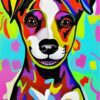 Jack Russell Dog Colourful Abstract Art Blank Greeting Card