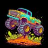 Monster Truck Square Blank Card 1