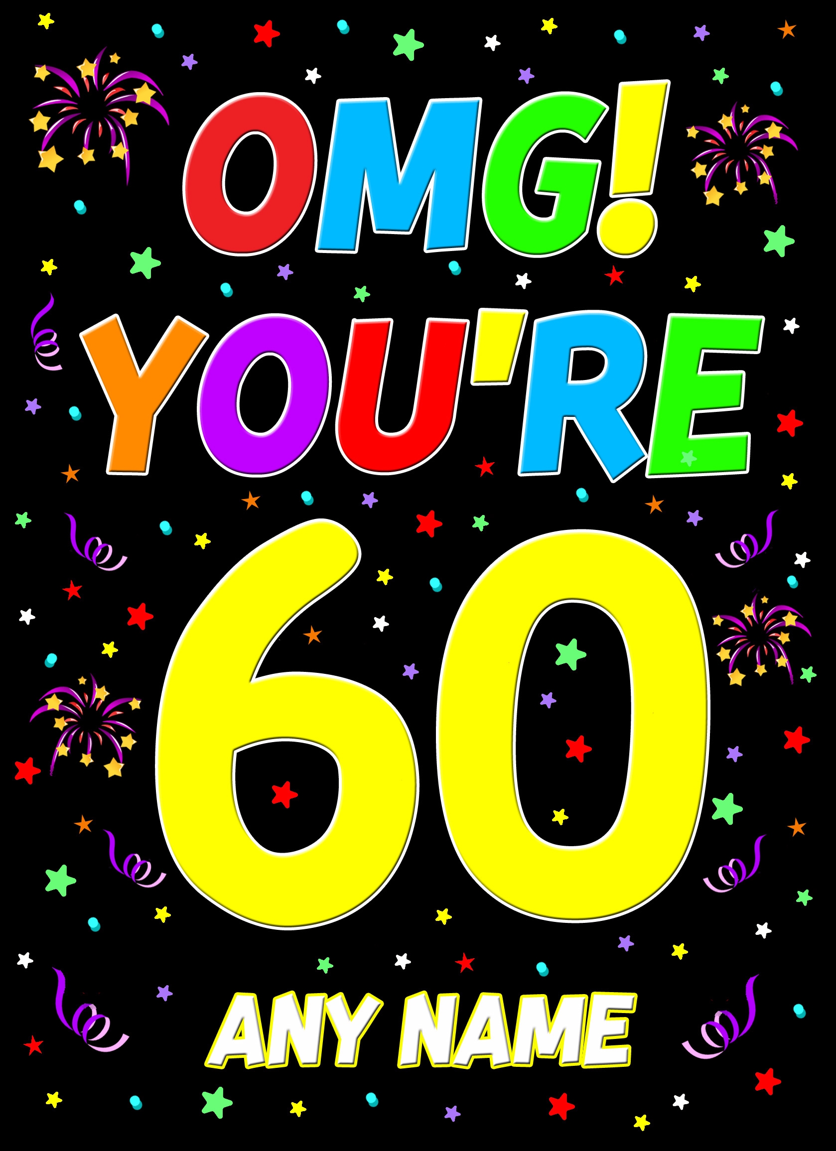 Personalised 60th Birthday Card (OMG) - Personalised 60th Birthday Card OMG 3 Personalised 60th Birthday Card (OMG)