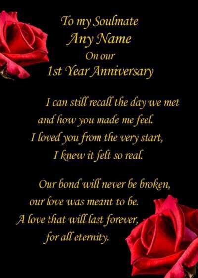 Personalised Anniversary Card (Soulmate