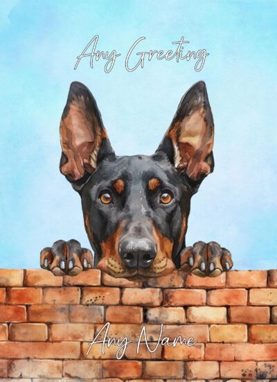 Personalised Doberman Dog Art Greeting Card
