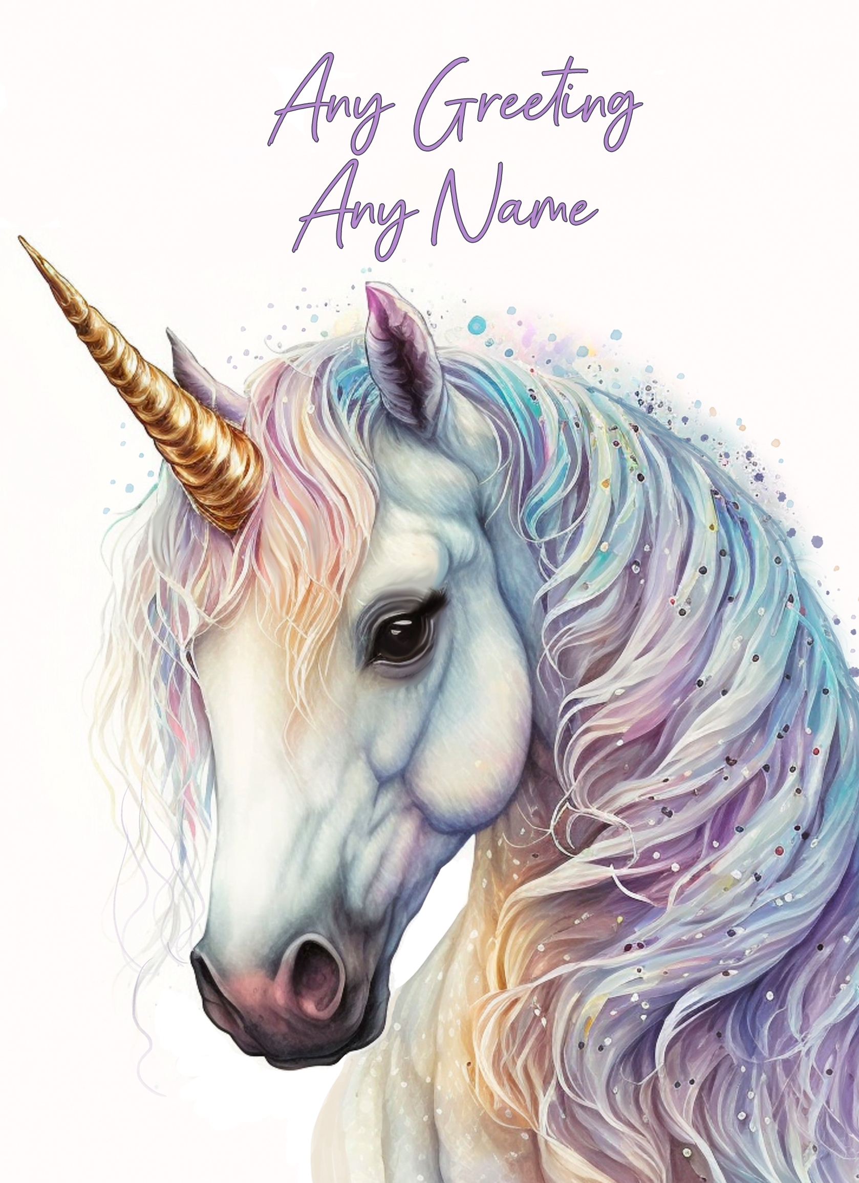 Personalised Fantasy Unicorn Greeting Card (Birthday, Fathers Day, Any Occasion) - Personalised Fantasy Unicorn Greeting Card Birthday Fathers Day Any Occasion 1 3 Personalised Fantasy Unicorn Greeting Card (Birthday