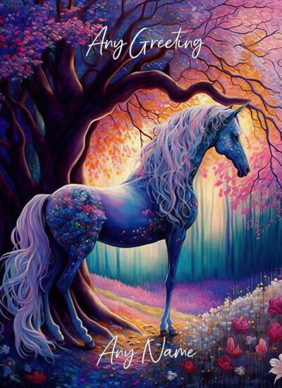 Personalised Fantasy Unicorn Greeting Card (Birthday