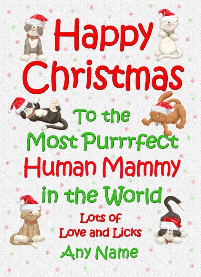 Personalised From the Cat Christmas Card (Human Mammy