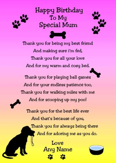 Personalised From the Dog Birthday Card (Lemon)