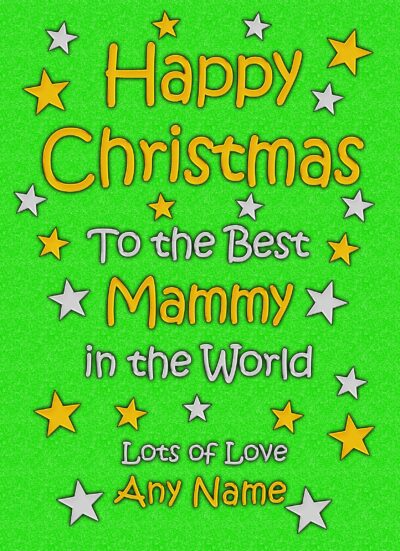 Personalised Mammy Christmas Card (Green)