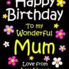 Personalised Mum Birthday Card (Black)