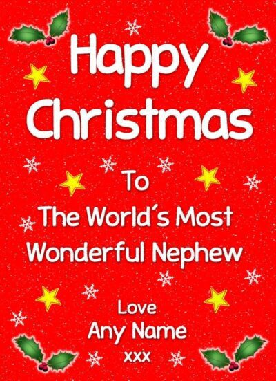 Personalised 'Nephew' Christmas Greeting Card