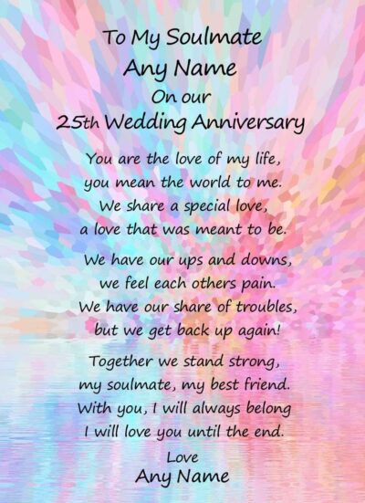 Personalised Romantic Wedding Anniversary Card (Soulmate