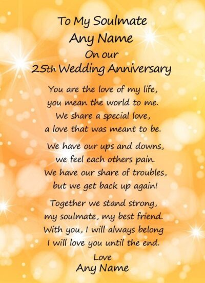 Personalised Romantic Wedding Anniversary Card (Soulmate