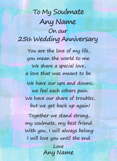 Personalised Romantic Wedding Anniversary Card (Soulmate