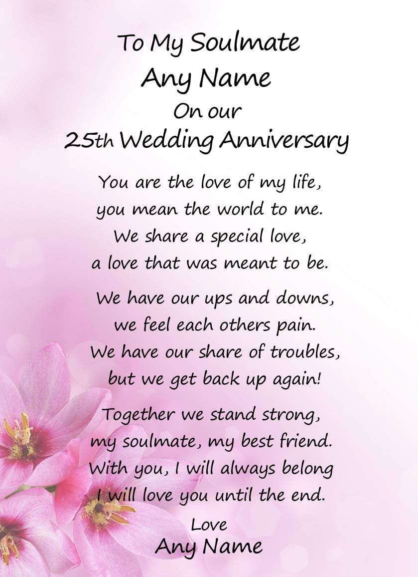 Personalised Romantic Wedding Anniversary Card (Soulmate, Any Year) - Personalised Romantic Wedding Anniversary Card Soulmate Any Year 5 3 Personalised Romantic Wedding Anniversary Card (Soulmate