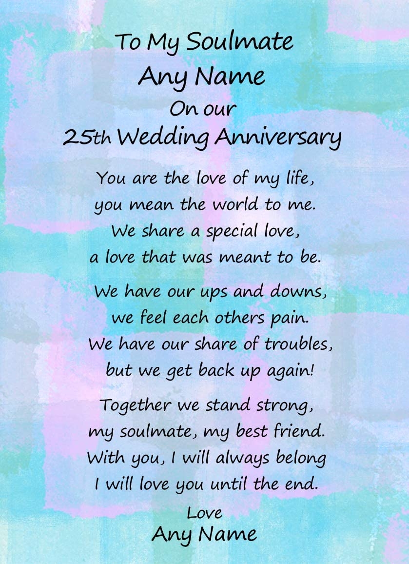 Personalised Romantic Wedding Anniversary Card (Soulmate, Any Year) - Personalised Romantic Wedding Anniversary Card Soulmate Any Year 3 Personalised Romantic Wedding Anniversary Card (Soulmate