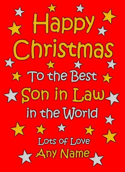 Personalised Son in Law Christmas Card (Red)