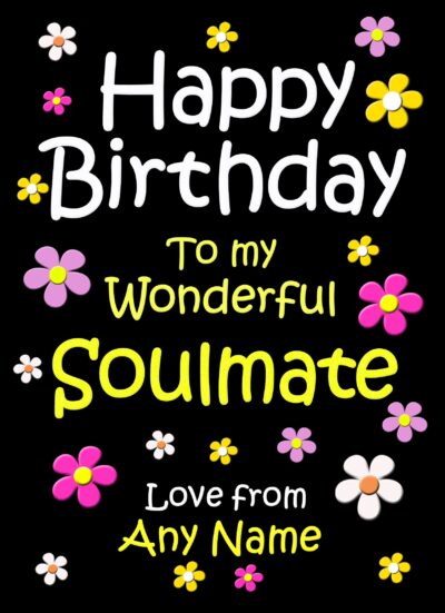 Personalised Soulmate Birthday Card (Black)