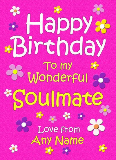 Personalised Soulmate Birthday Card (Cerise)