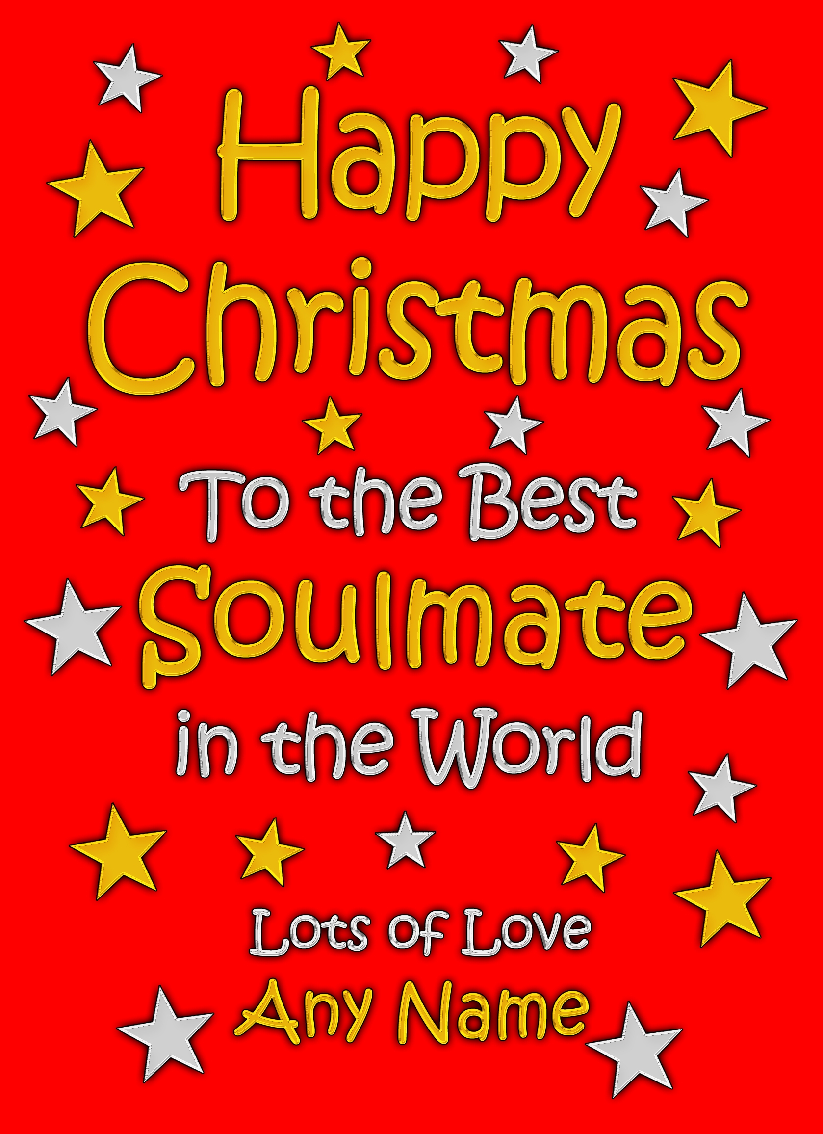 Personalised Soulmate Christmas Card (Red) - Personalised Soulmate Christmas Card Red 1 3 Personalised Soulmate Christmas Card (Red)