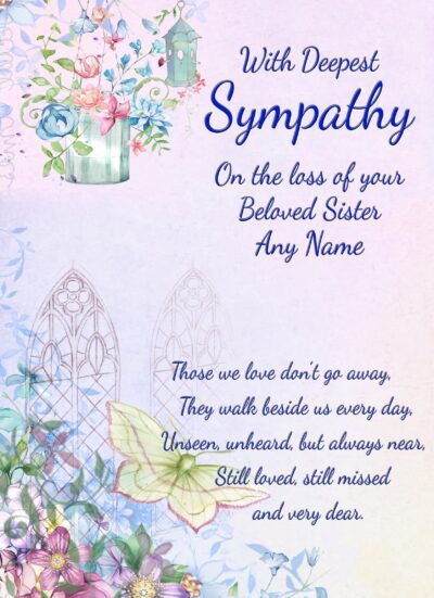 Personalised Sympathy Bereavement Card (Deepest Sympathy