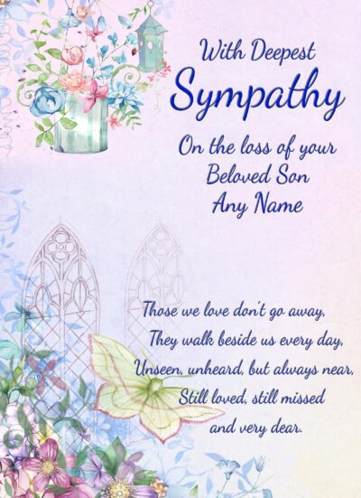 Personalised Sympathy Bereavement Card (Deepest Sympathy