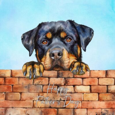 Rottweiler Dog Art Square Fathers Day Card
