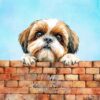 Shih Tzu Dog Art Square Fathers Day Card
