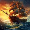 Ship Scenery Art Square Fathers Day Card For Grandpa (Design 1)