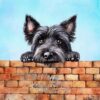 Skye Terrier Dog Art Square Fathers Day Card