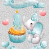 Son 8th Birthday Card (Grey Elephant)
