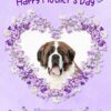 St Bernard Dog Mothers Day Card (Happy Mothers