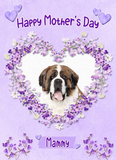 St Bernard Dog Mothers Day Card (Happy Mothers