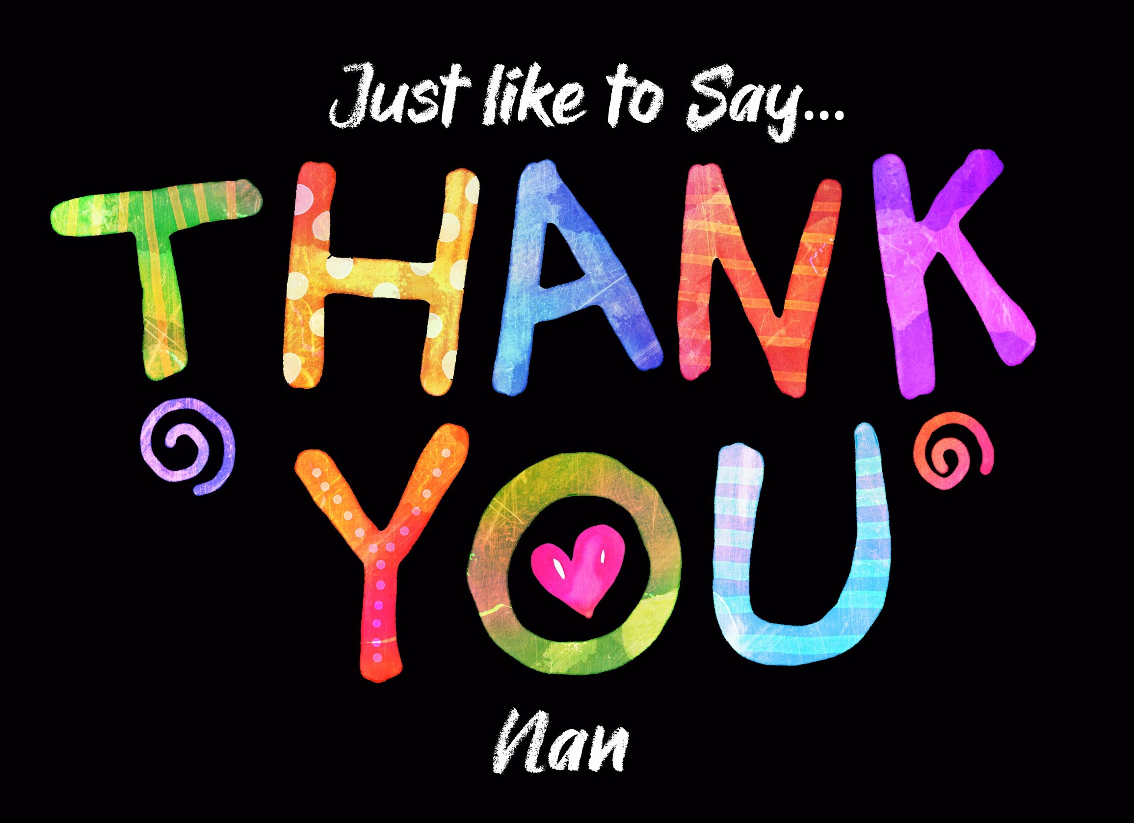 Thank You 'Nan' Greeting Card - Thank You Nan Greeting Card 3 Thank You 'Nan' Greeting Card