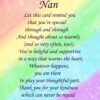Thank You Nan Poem Verse Greeting Card