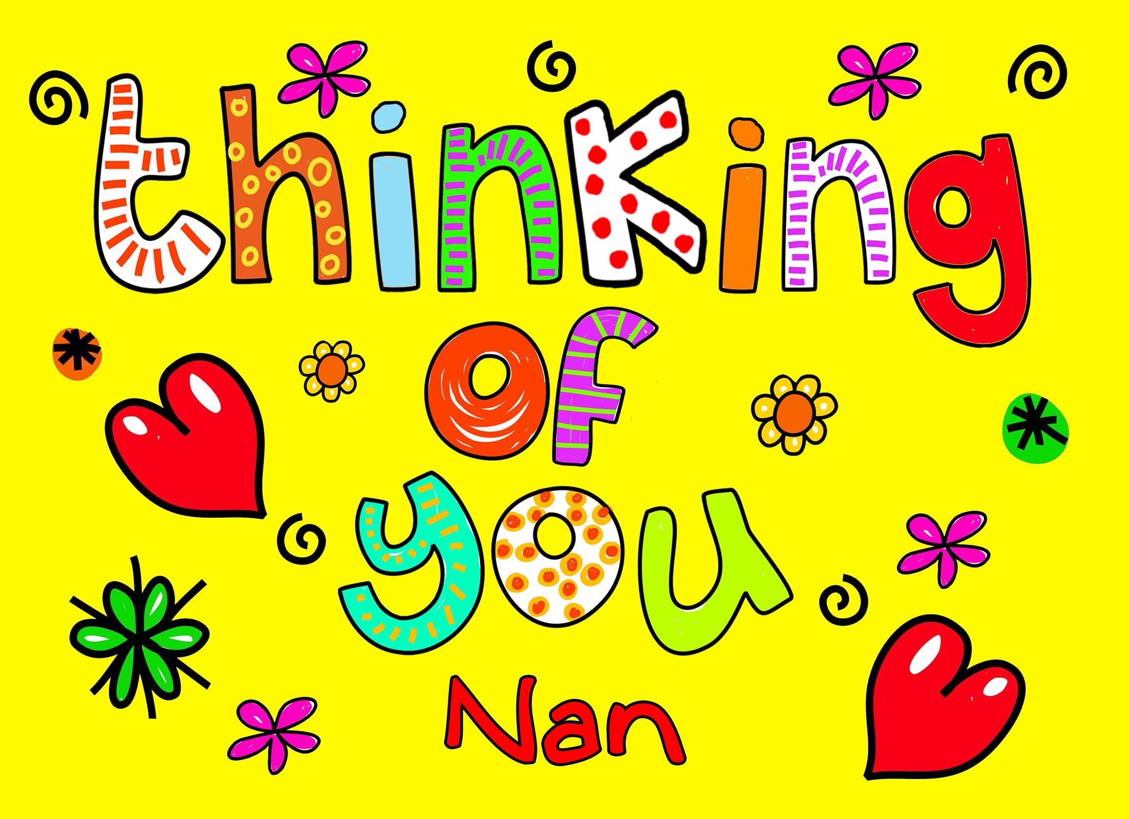 Thinking of You 'Nan' Greeting Card - Thinking of You Nan Greeting Card 3 Thinking of You 'Nan' Greeting Card