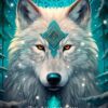 Tribal Wolf Art Birthday Card For Grandmother (Design 3)