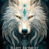 Tribal Wolf Art Birthday Card For Nephew (Design 1)