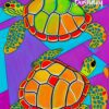 Turtle Animal Colourful Abstract Art Birthday Card