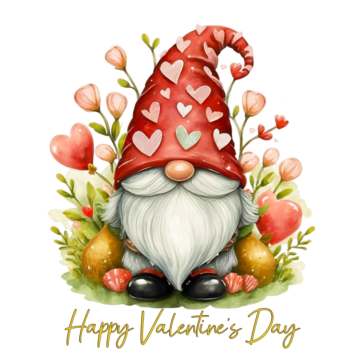 Valentines Day Square Greeting Card (Gnome) - Valentines Day Square Greeting Card Gnome 1 3 Valentines Day Square Greeting Card (Gnome)