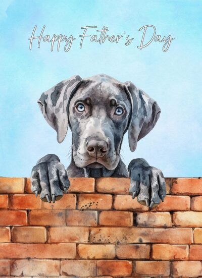 Weimaraner Dog Art Fathers Day Card